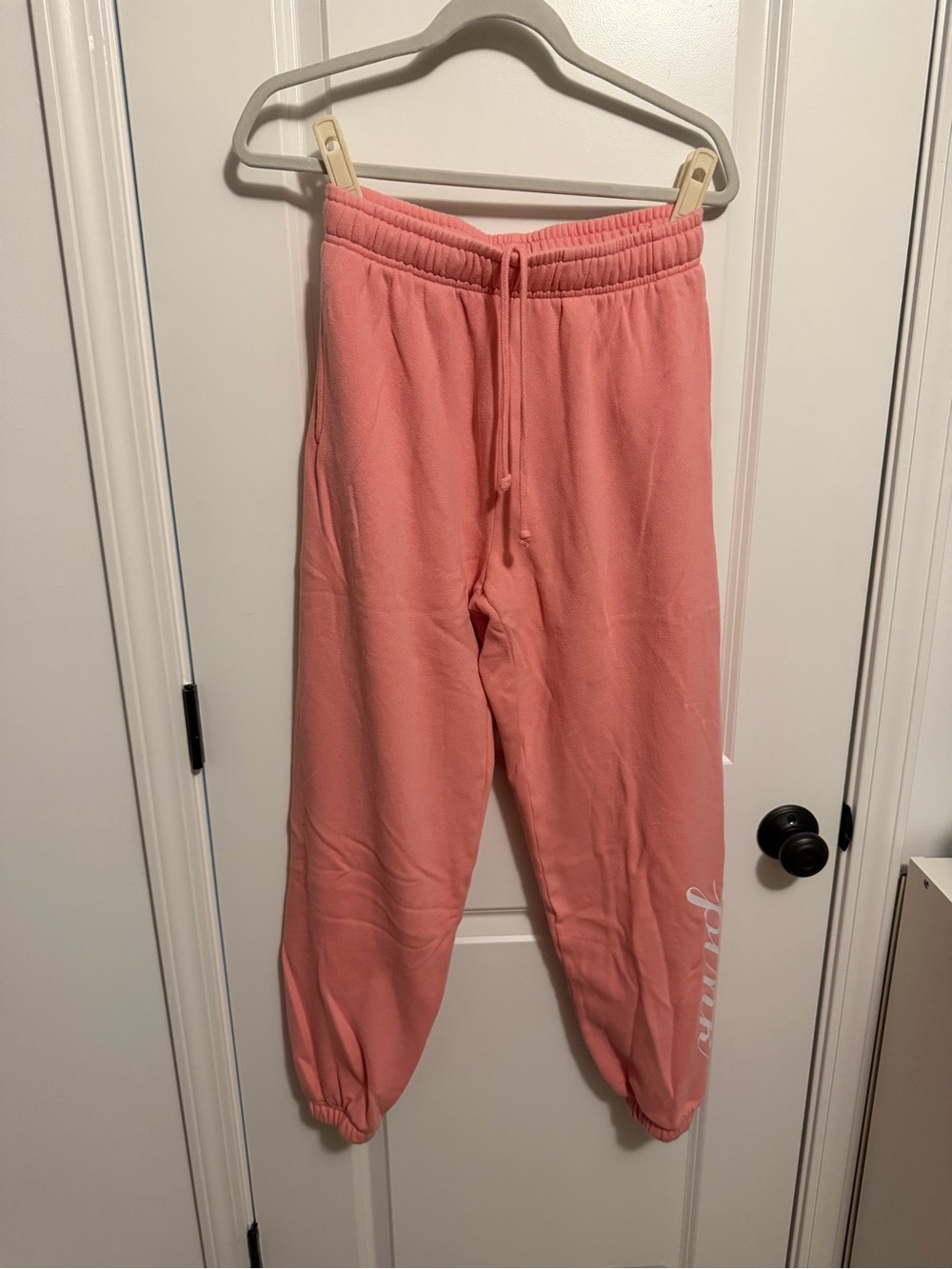 PINK Victoria's Secret Coral Pink Drawstring Sweatpants
